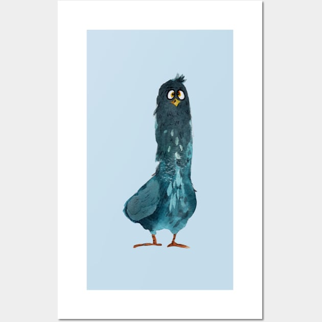 A Dazed Blue Pigeon Wall Art by Duck Cloud 9